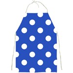 Polka Dots - White on Cerulean Blue Full Print Apron