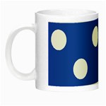 Polka Dots - White on Cerulean Blue Night Luminous Mug