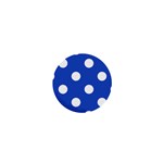 Polka Dots - White on Cerulean Blue 1  Mini Button