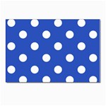 Polka Dots - White on Cerulean Blue Postcard 4  x 6 