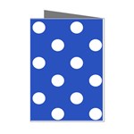 Polka Dots - White on Cerulean Blue Mini Greeting Cards (Pkg of 8)