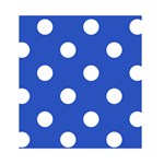 Polka Dots - White on Cerulean Blue Greeting Card 4.5  x 6 