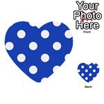 Polka Dots - White on Cerulean Blue Multi-purpose Cards (Heart)