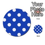 Polka Dots - White on Cerulean Blue Multi-purpose Cards (Round)