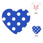 Polka Dots - White on Cerulean Blue Playing Cards (Heart)