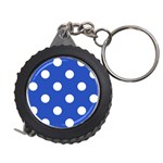 Polka Dots - White on Cerulean Blue Measuring Tape