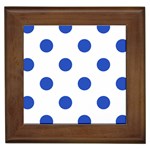 Polka Dots - Cerulean Blue on White Framed Tile