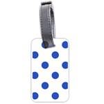 Polka Dots - Cerulean Blue on White Luggage Tag (One Side)