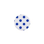 Polka Dots - Cerulean Blue on White 1  Mini Button