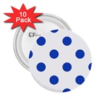 Polka Dots - Cerulean Blue on White 2.25  Button (10 pack)