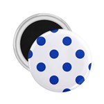 Polka Dots - Cerulean Blue on White 2.25  Magnet