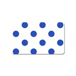 Polka Dots - Cerulean Blue on White Magnet (Name Card)