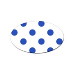 Polka Dots - Cerulean Blue on White Sticker Oval (10 pack)