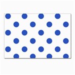 Polka Dots - Cerulean Blue on White Postcard 4  x 6 