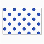 Polka Dots - Cerulean Blue on White Postcards 5  x 7  (Pkg of 10)