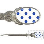 Polka Dots - Cerulean Blue on White Letter Opener