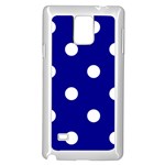 Polka Dots - White on Dark Blue Samsung Galaxy Note 4 Case (White)