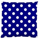 Polka Dots - White on Dark Blue Large Cushion Case (Two Sides)