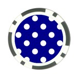 Polka Dots - White on Dark Blue Poker Chip Card Guard