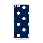 Polka Dots - White on Oxford Blue Apple iPhone 6/6S Silicone Case (Transparent)