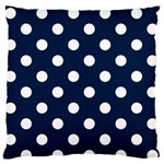 Polka Dots - White on Oxford Blue Standard Flano Cushion Case (One Side)