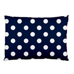 Polka Dots - White on Oxford Blue Pillow Case (One Side)