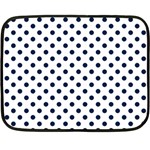 Polka Dots - Oxford Blue on White Double Sided Fleece Blanket (Mini)