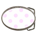 Polka Dots - Pale Thistle Violet on White Belt Buckle