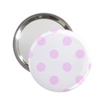 Polka Dots - Pale Thistle Violet on White 2.25  Handbag Mirror