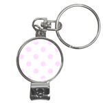 Polka Dots - Pale Thistle Violet on White Nail Clippers Key Chain