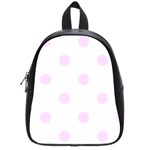 Polka Dots - Pale Thistle Violet on White School Bag (Small)