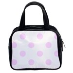 Polka Dots - Pale Thistle Violet on White Classic Handbag (Two Sides)