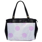 Polka Dots - Pale Thistle Violet on White Oversize Office Handbag (One Side)