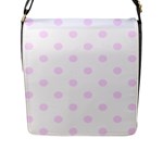 Polka Dots - Pale Thistle Violet on White Flap Closure Messenger Bag (L)