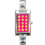 Emoji Pink Rectangle Italian Charm Watch