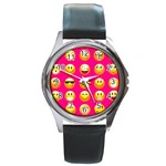 Emoji Pink Round Metal Watch