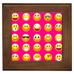 Emoji Pink Framed Tile