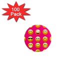 Emoji Pink 1  Mini Magnet (100 pack) 