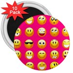 Emoji Pink 3  Magnet (10 pack)