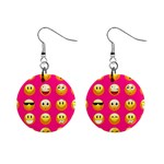 Emoji Pink 1  Button Earrings