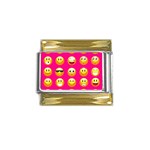 Emoji Pink Gold Trim Italian Charm (9mm)