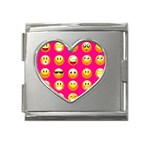 Emoji Pink Mega Link Heart Italian Charm (18mm)