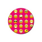 Emoji Pink Rubber Coaster (Round)