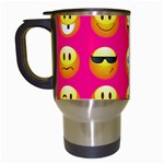 Emoji Pink Travel Mug (White)