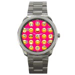 Emoji Pink Sport Metal Watch