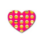 Emoji Pink Rubber Coaster (Heart)