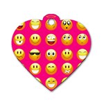 Emoji Pink Dog Tag Heart (One Side)