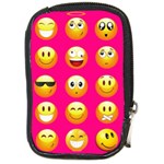 Emoji Pink Compact Camera Leather Case