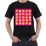 Emoji Pink Men s T-Shirt (Black)