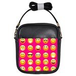 Emoji Pink Girls Sling Bag